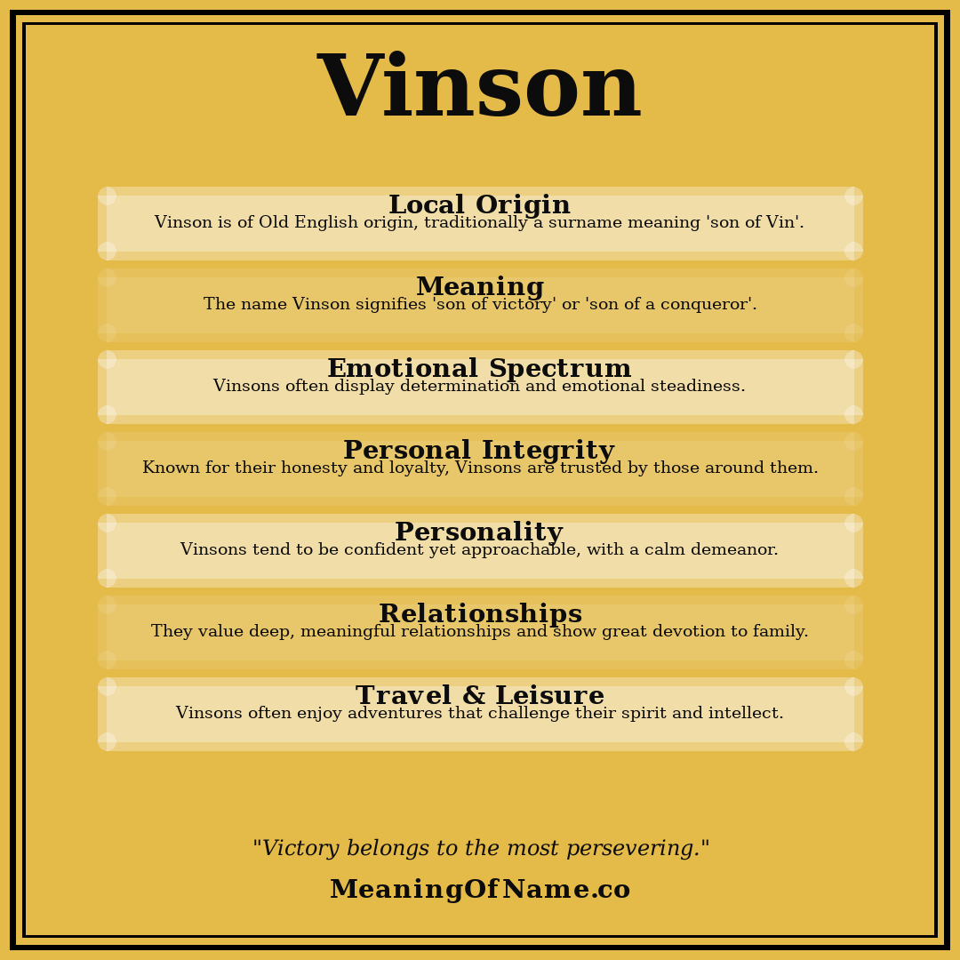 Vinson name meaning poster