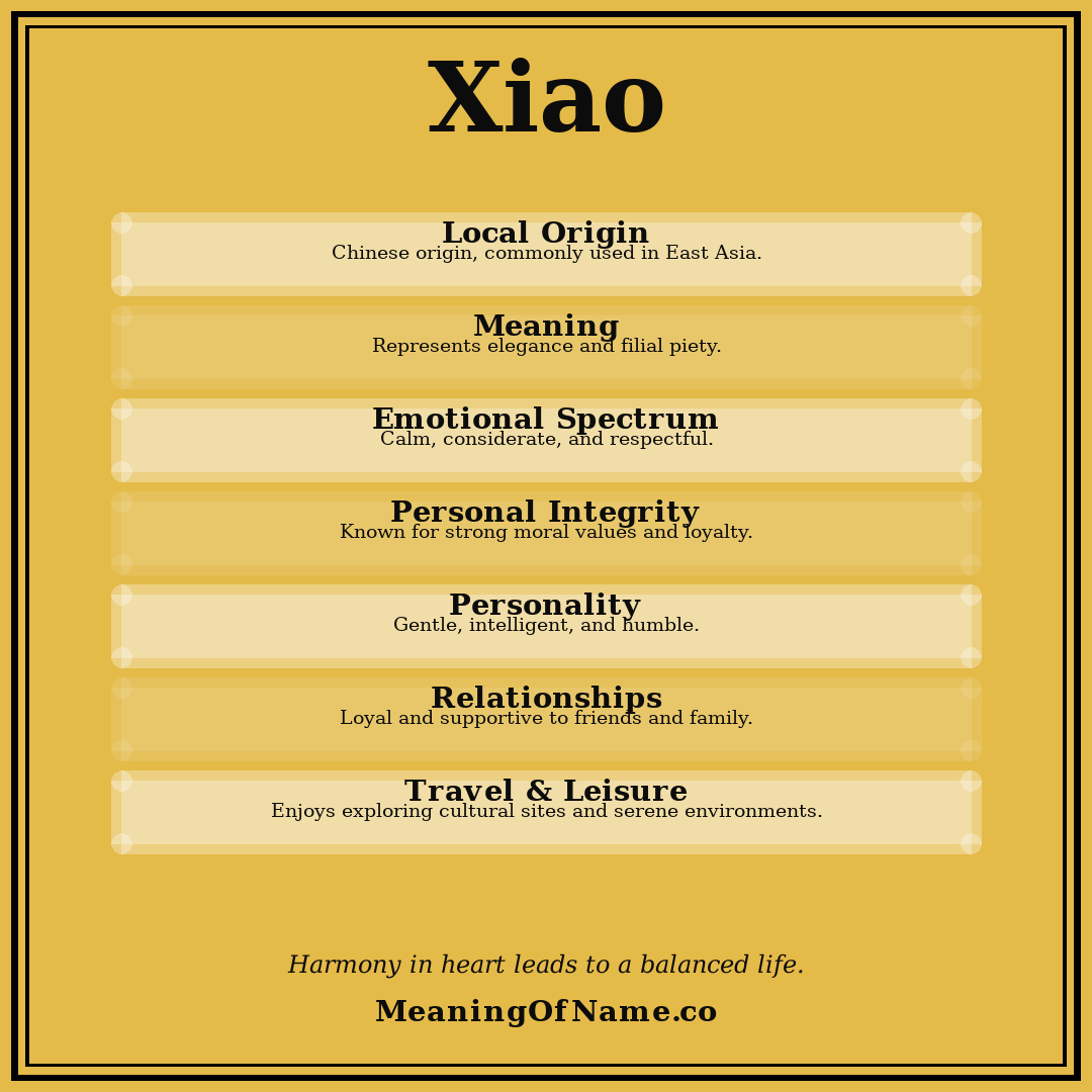 Xiao name meaning poster