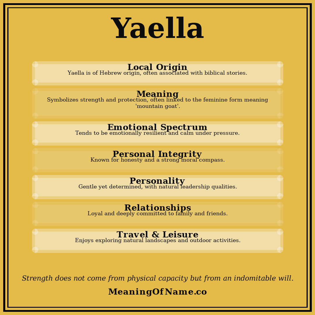Yaella name meaning poster