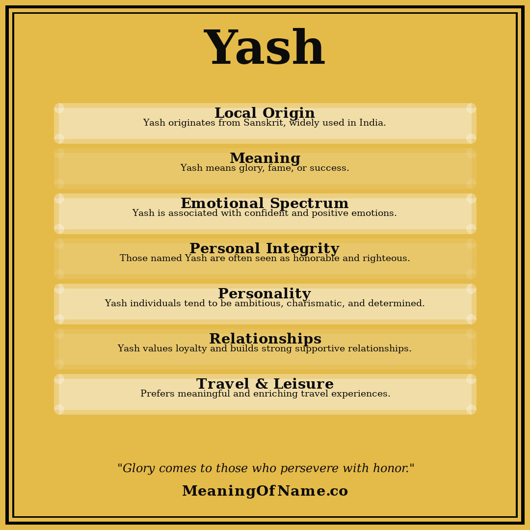 Yash name meaning poster