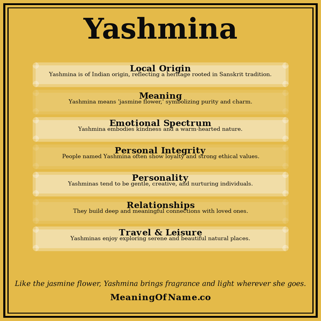 Yashmina name meaning poster