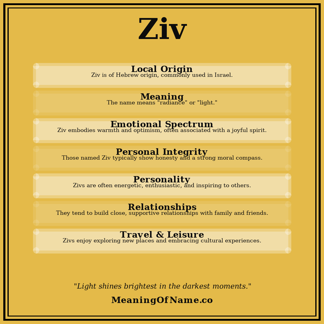 Ziv name meaning poster
