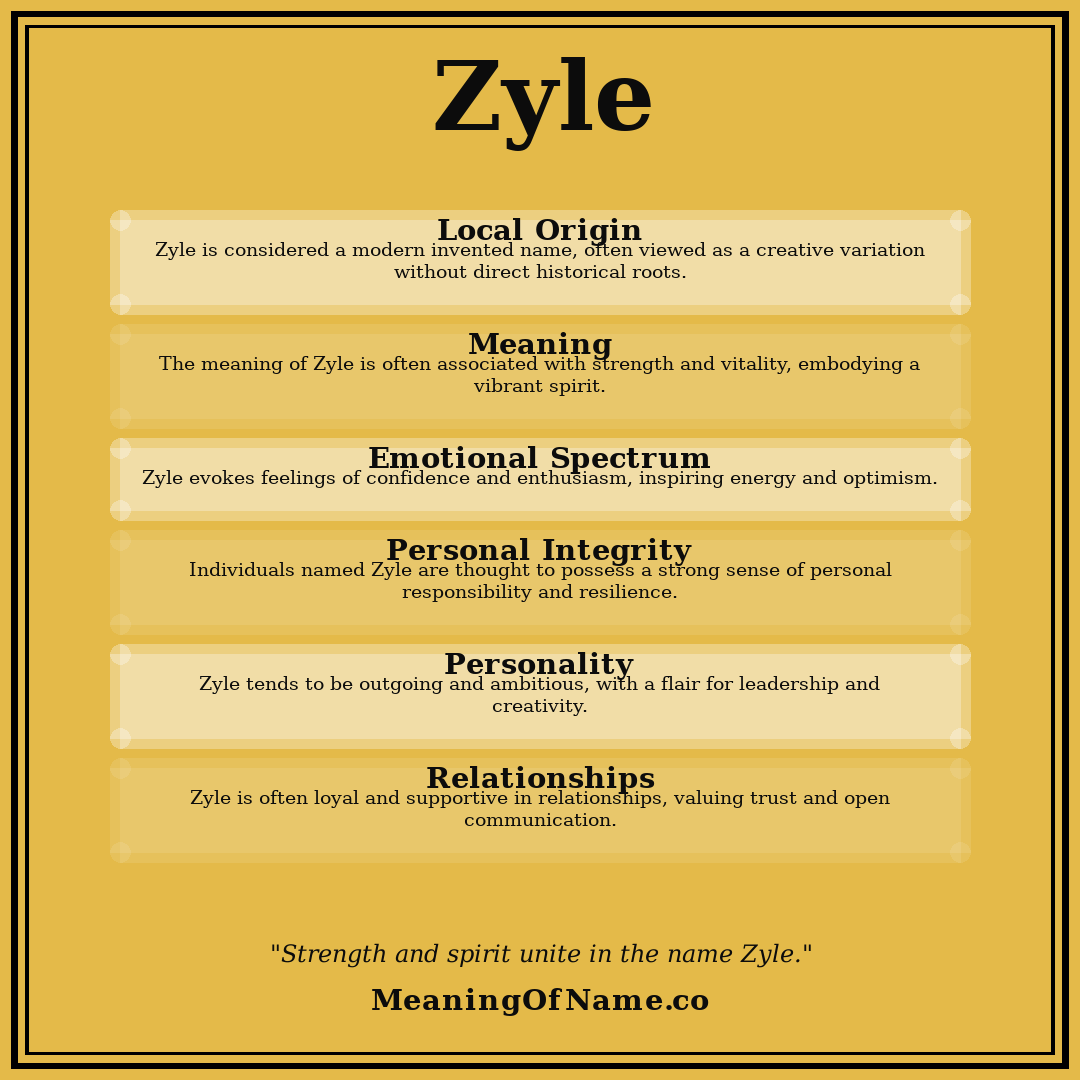 Zyle name meaning poster