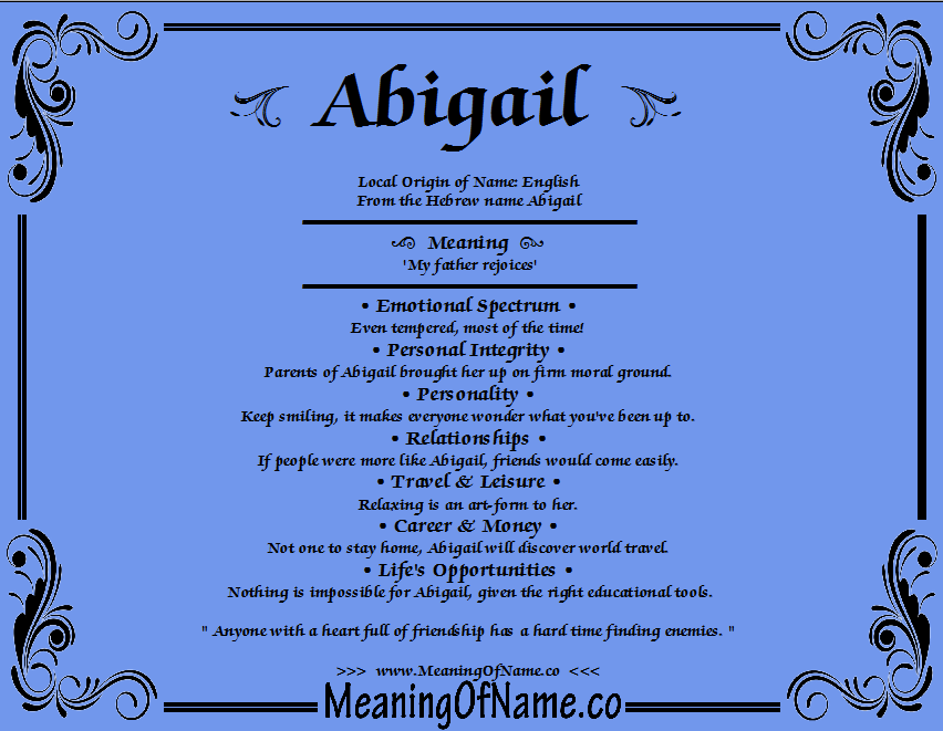 Abigail - Meaning of Name