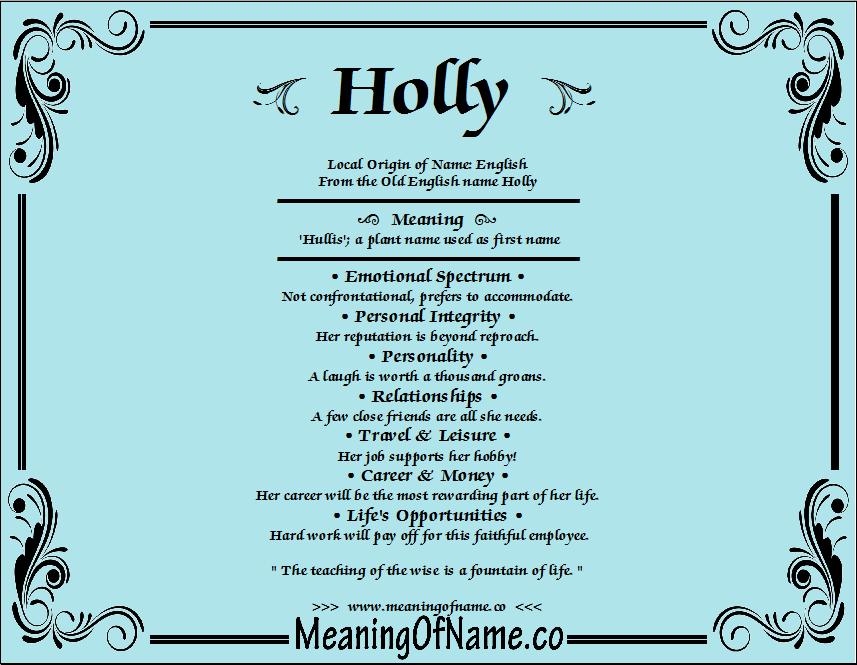 Holly - Meaning of Name