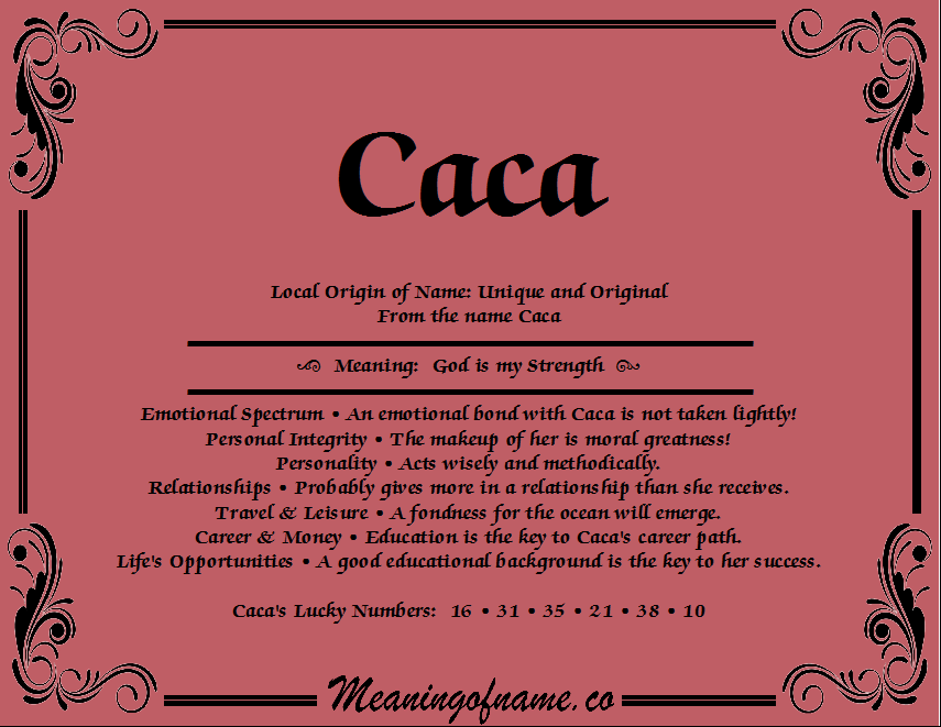 Meaning of Name Caca