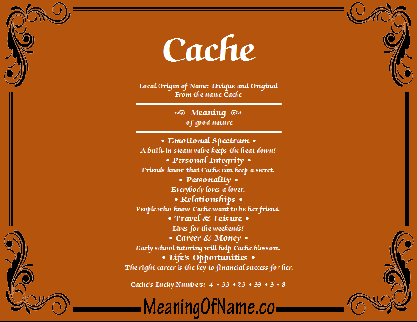 Meaning of Name Cache