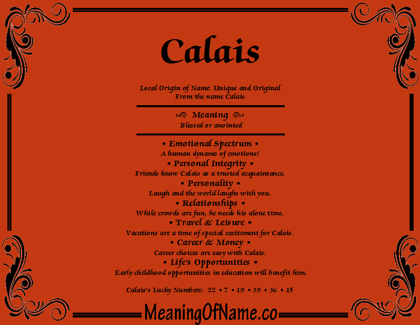 Calais Meaning of Name