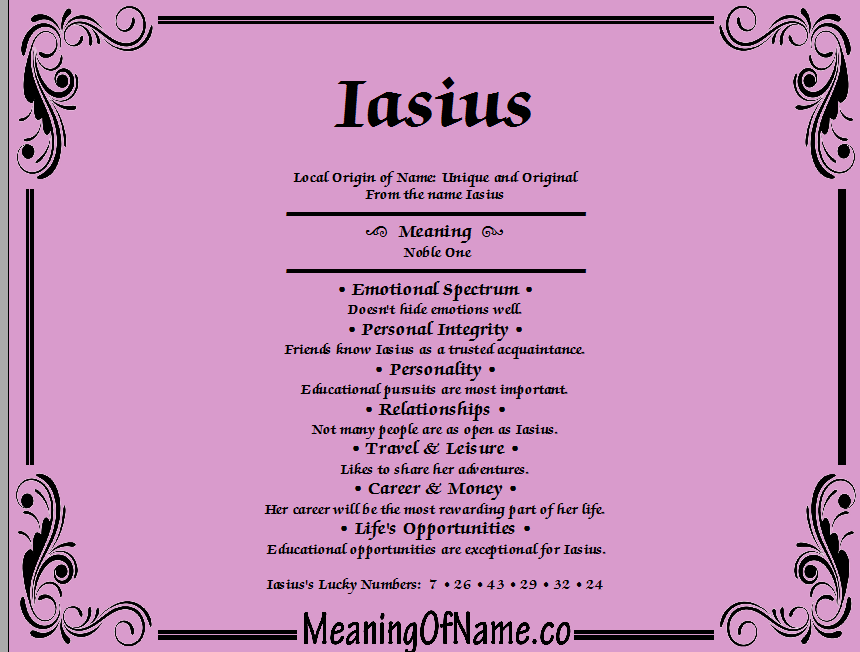 Meaning of Name Iasius