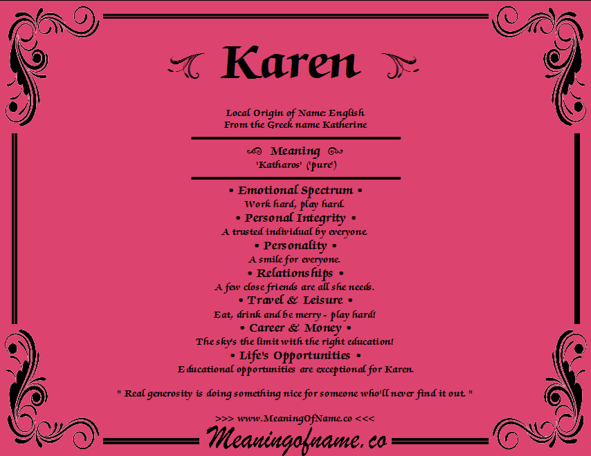 Karen - Meaning of Name