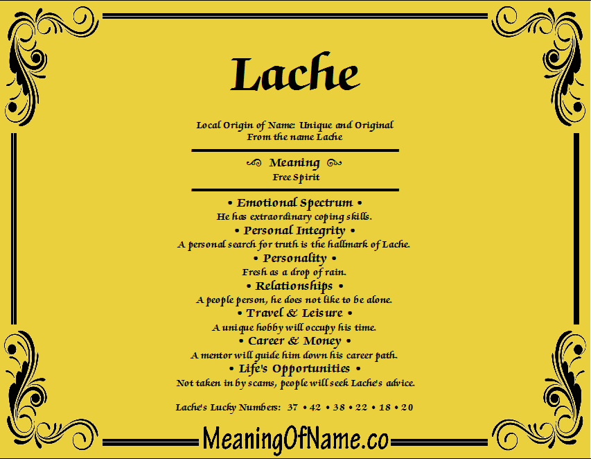 Meaning of Name Lache