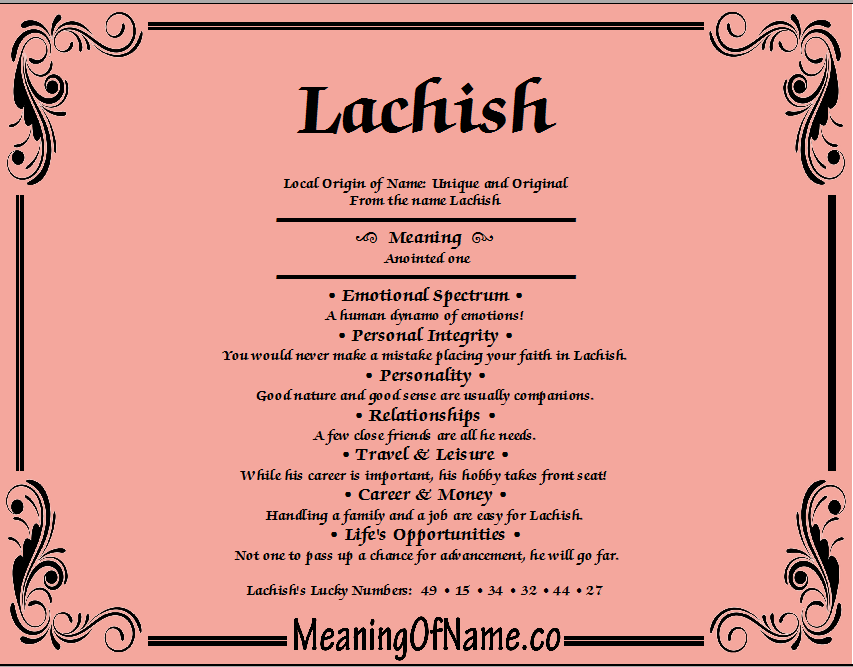 Meaning of Name Lachish