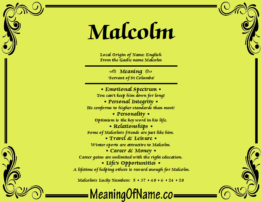 Malcolm - Meaning of Name