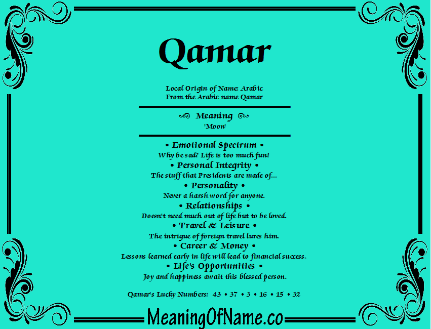 Meaning of Name Qamar