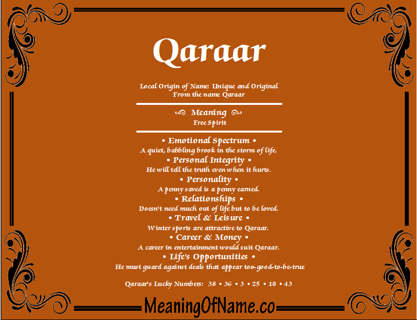 Meaning of Name Qaraar