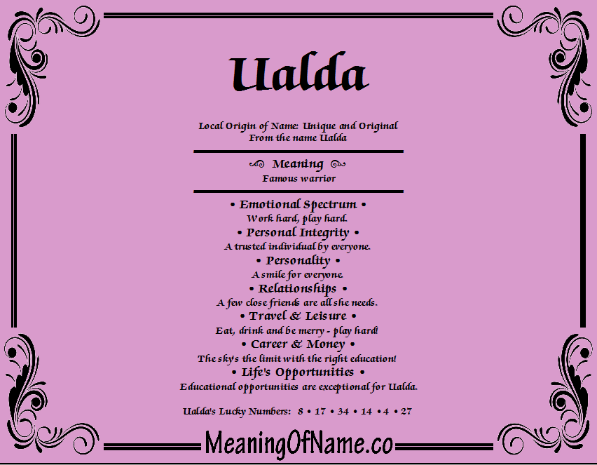 Meaning of Name Ualda