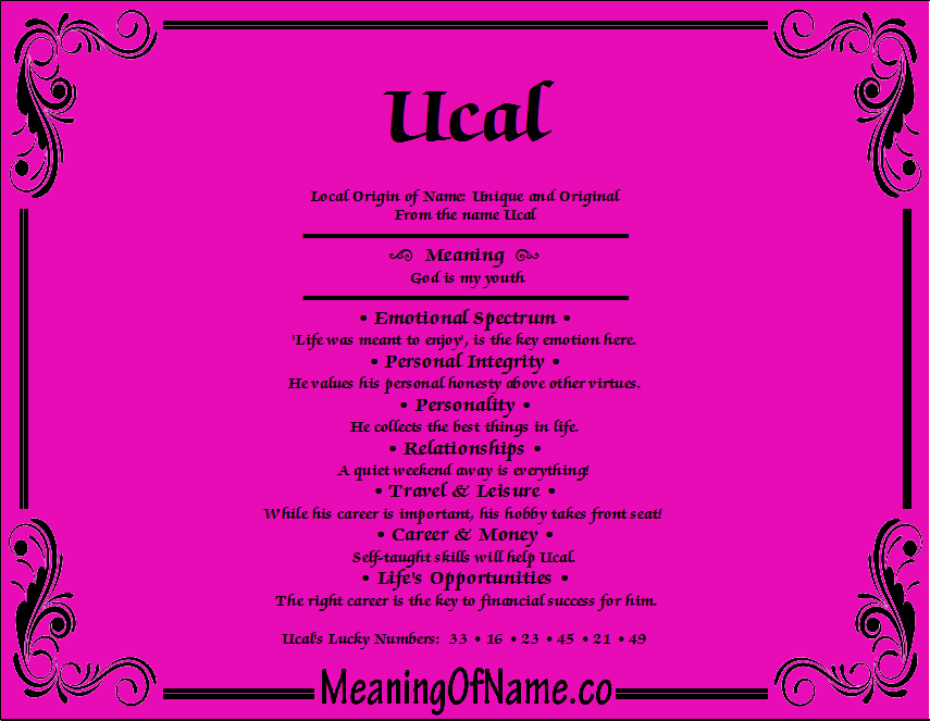 Meaning of Name Ucal
