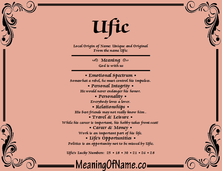 Meaning of Name Ufic