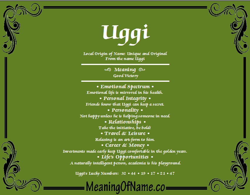 Meaning of Name Uggi