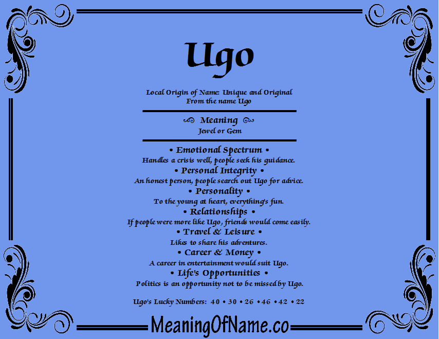 Meaning of Name Ugo