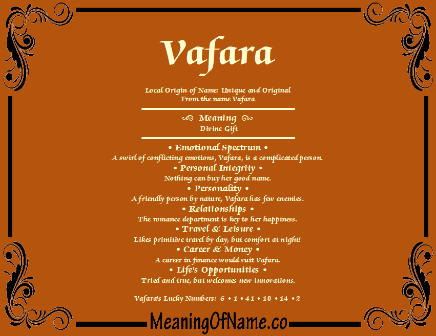 Meaning of Name Vafara