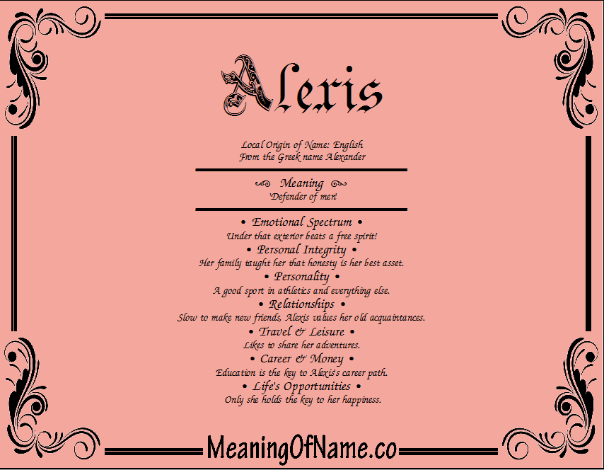 Meaning of Name Alexis
