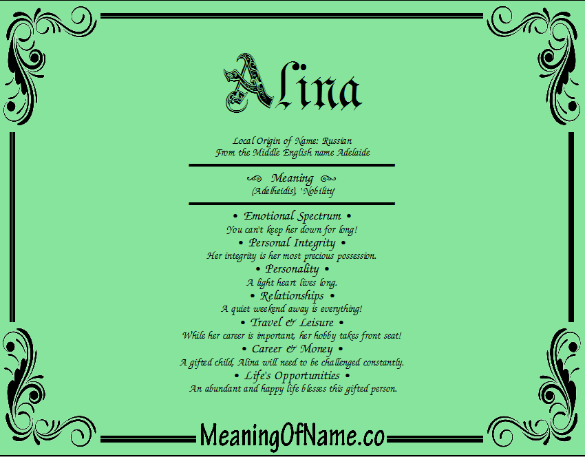 Meaning of Name Alina