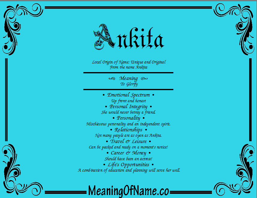 Meaning of Name Ankita