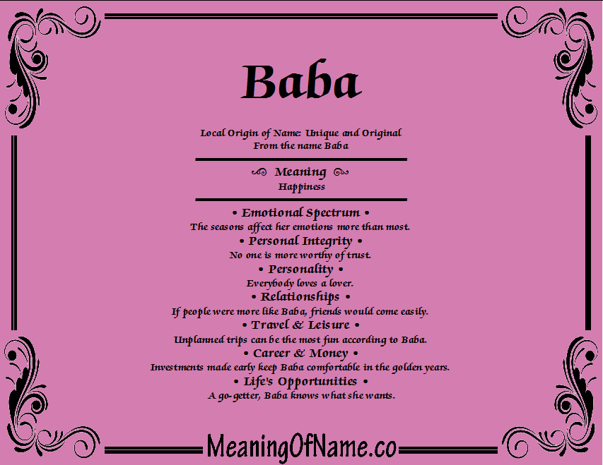 Meaning of Name Baba