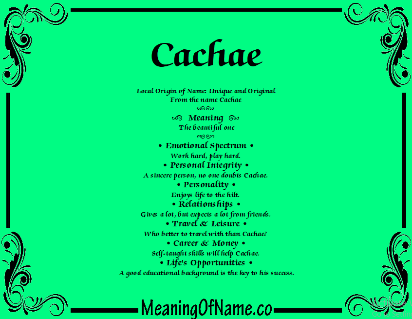 Meaning of Name Cachae