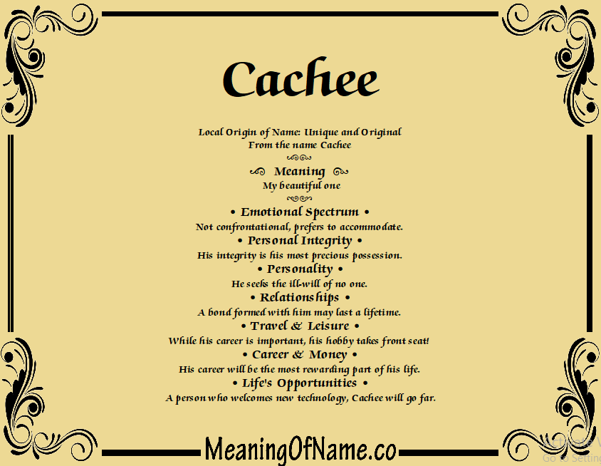 Meaning of Name Cachee