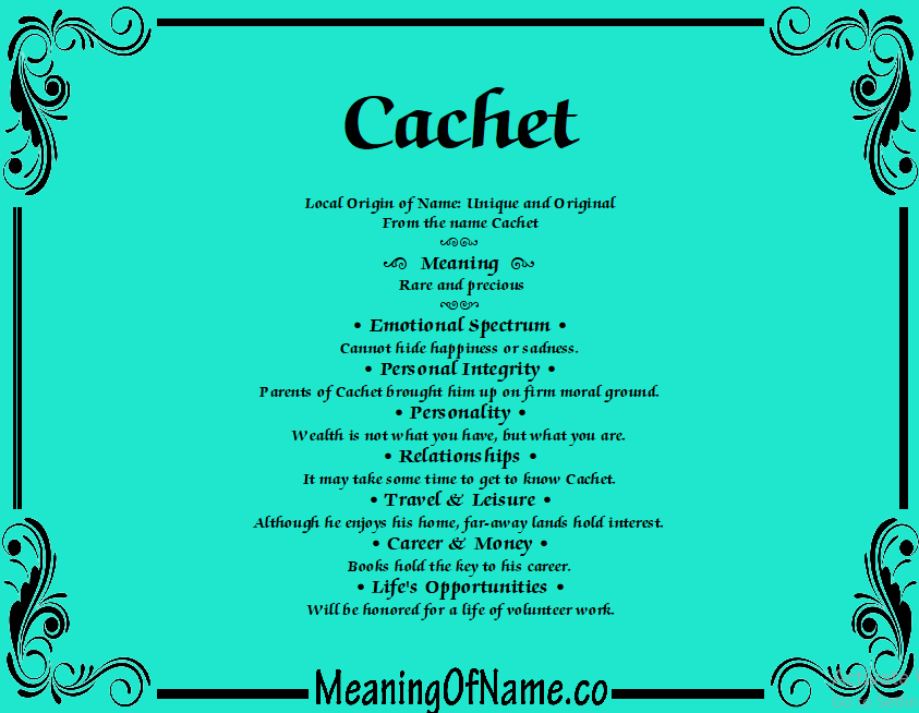 Meaning of Name Cachet