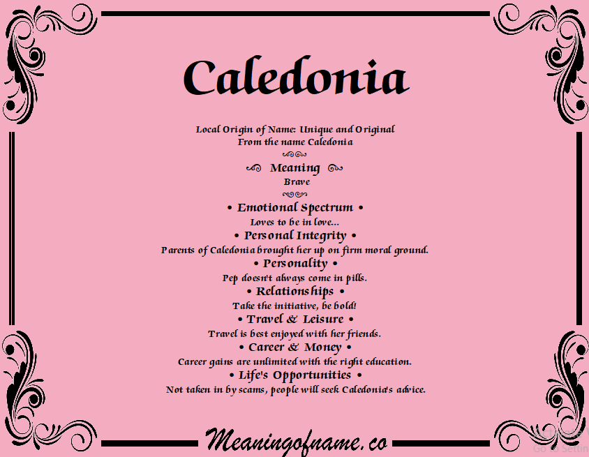 Caledonia Meaning of Name