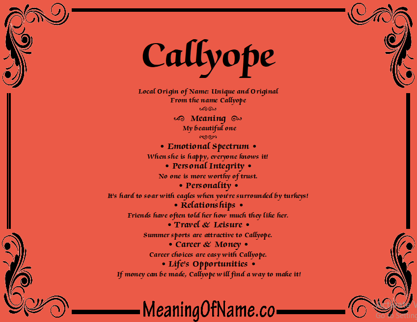 Callyope Meaning of Name