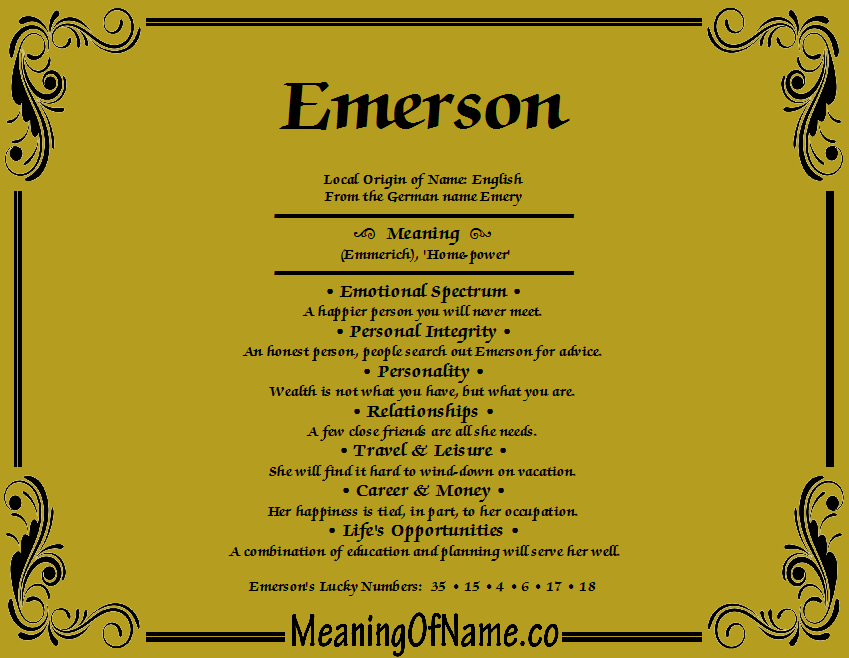 Emerson - Meaning of Name
