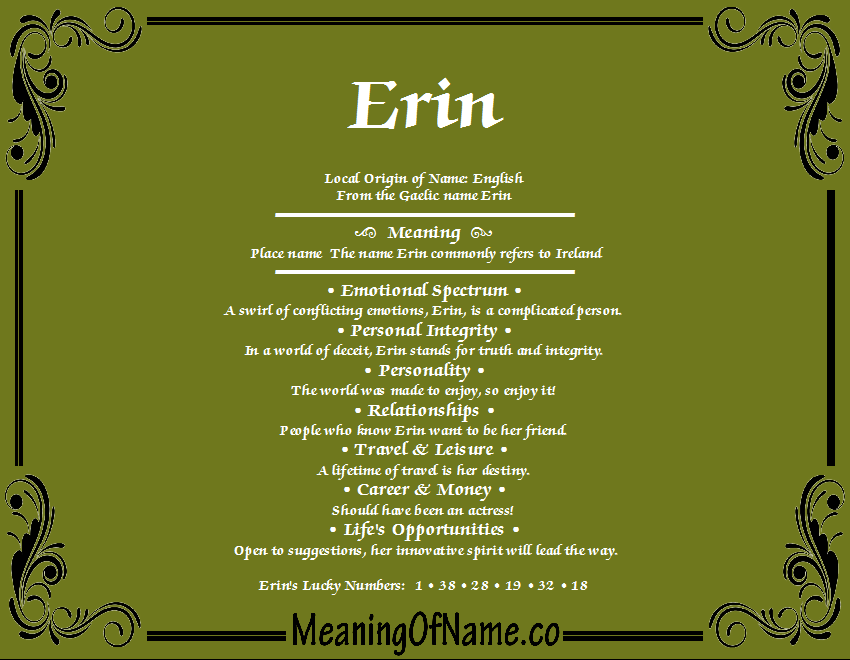 Erin - Meaning of Name