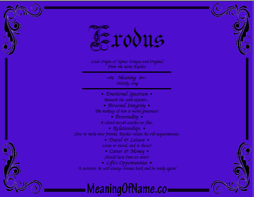 Meaning of Name Exodus