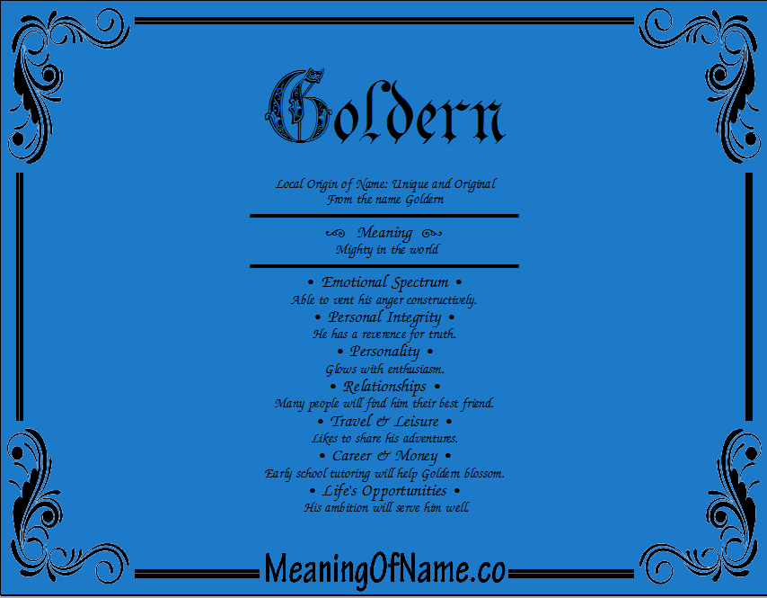 Meaning of Name Goldern