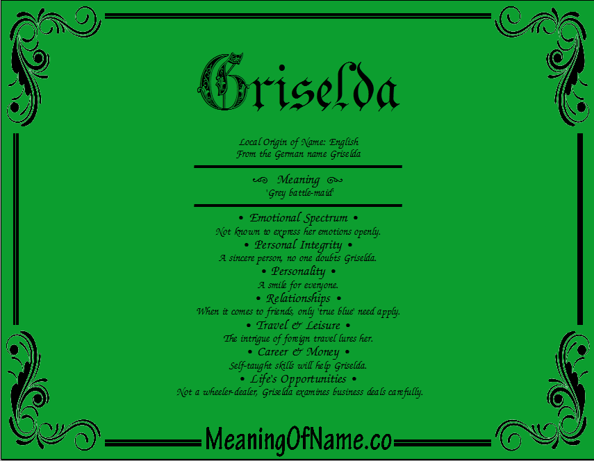 Griselda Meaning of Name