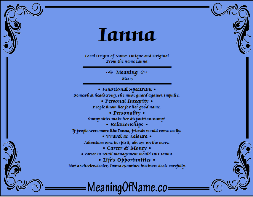 Meaning of Name Ianna