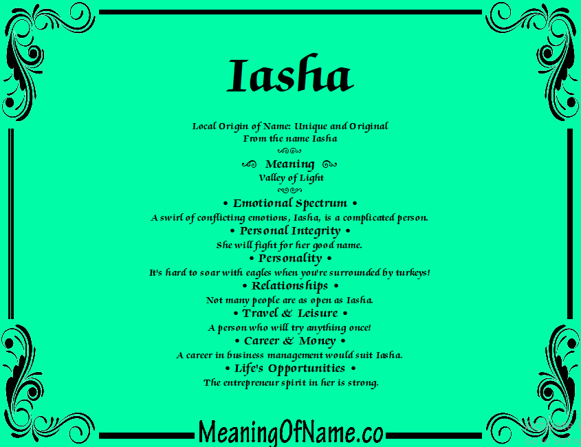 Meaning of Name Iasha