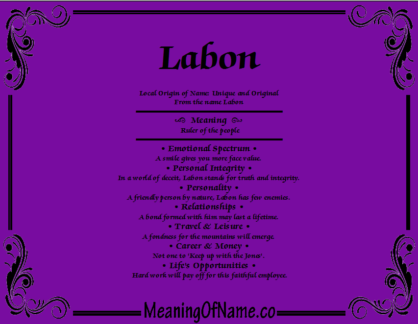 Meaning of Name Labon