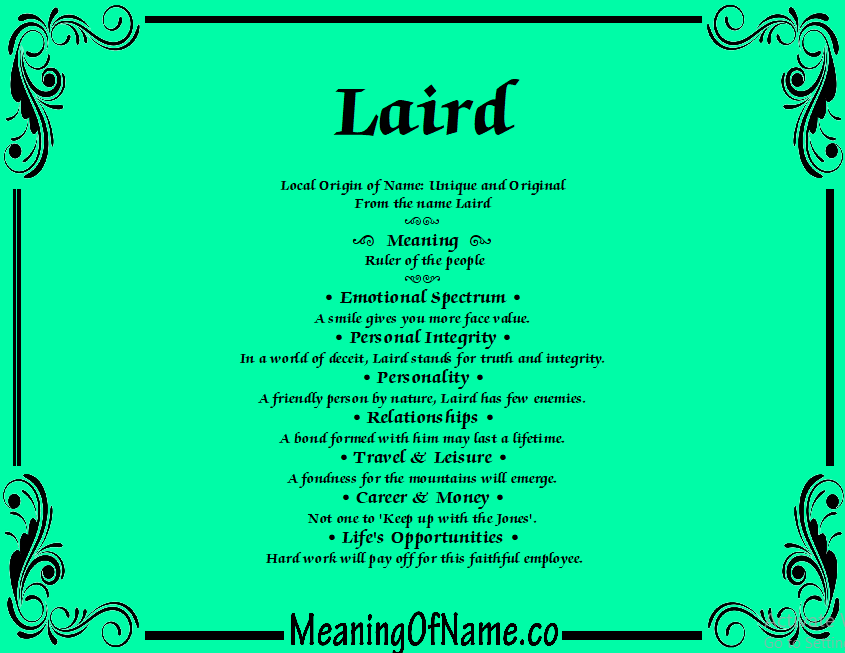Laird Meaning of Name