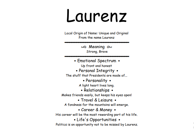 Meaning of Name Laurenz