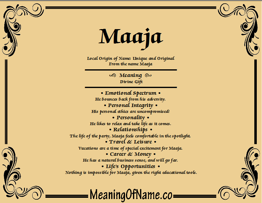 Meaning of Name Maaju