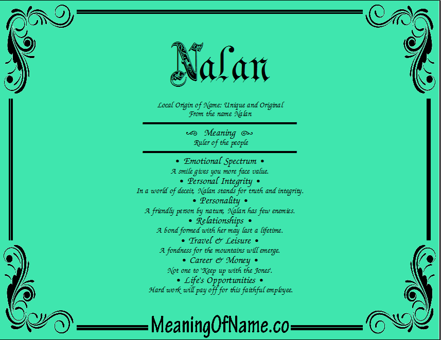 Meaning of Name Nalan
