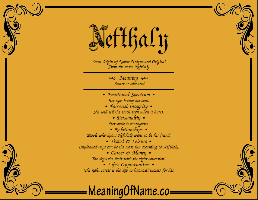 Meaning of Name Nefthaly