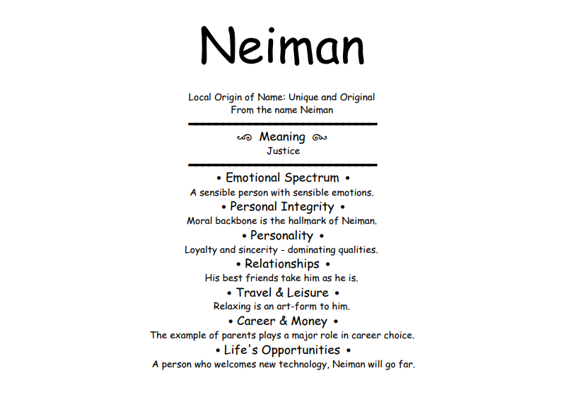 Meaning of Name Neiman