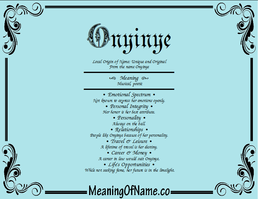 Meaning of Name Onyinye