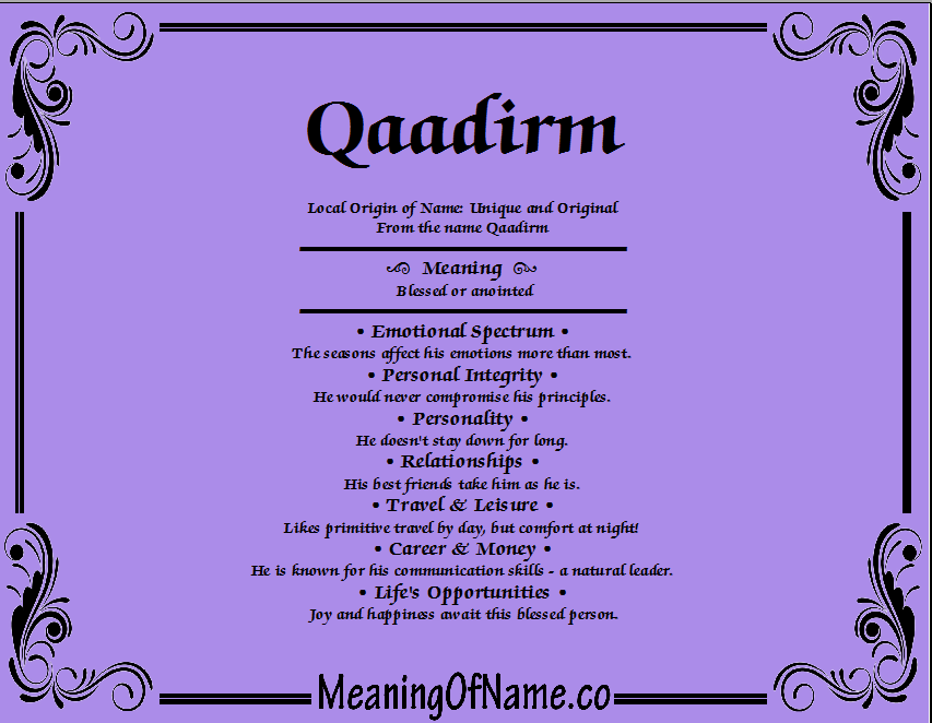 Meaning of Name Qaadirm